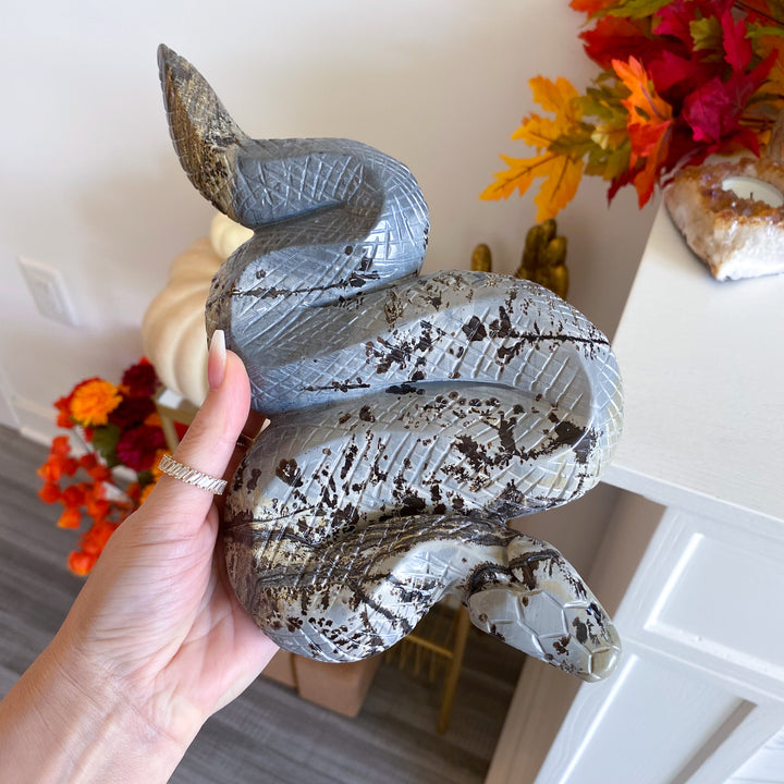 Large Picture Jasper Snake Carving