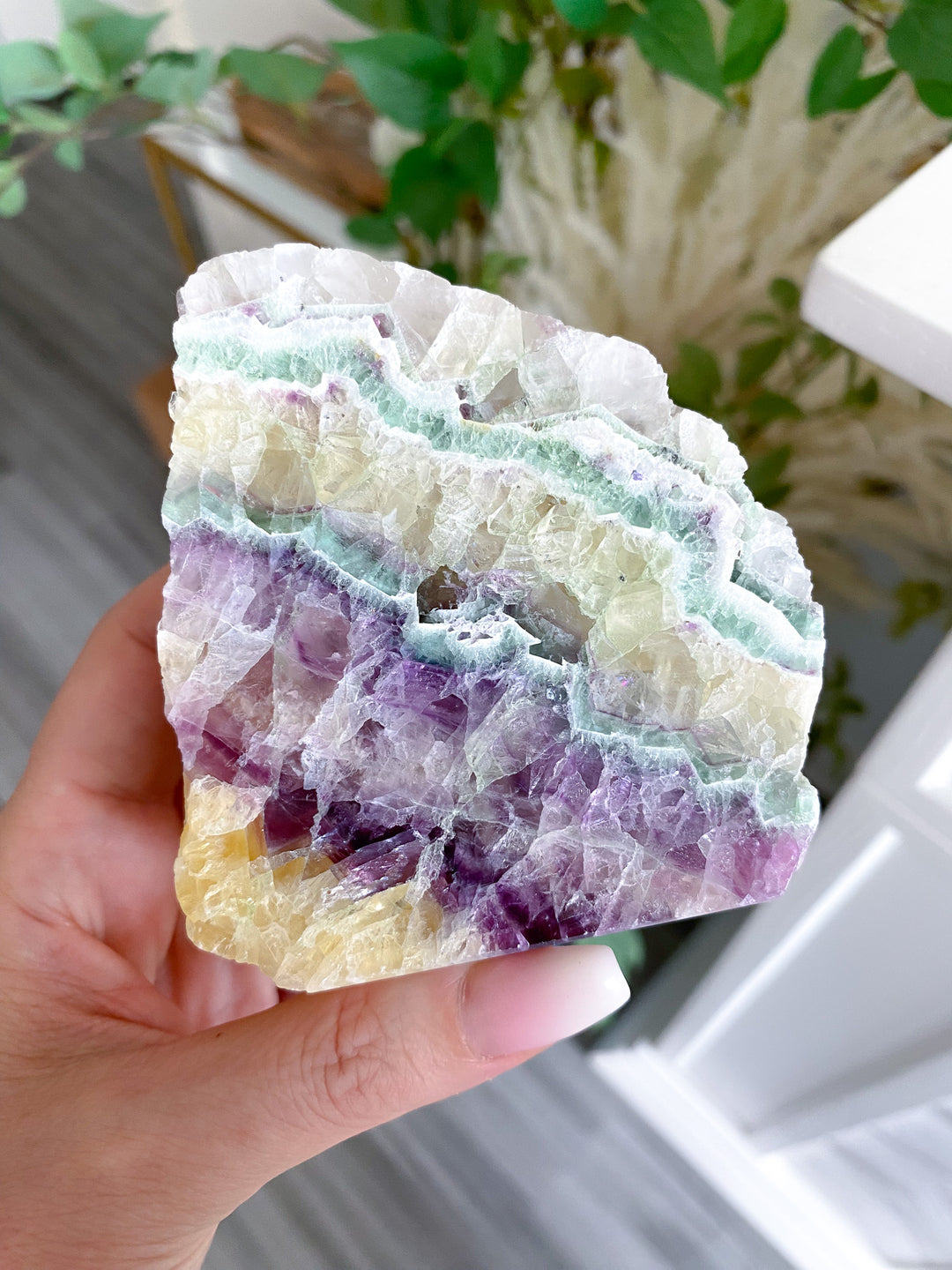 Polished Candy Rainbow Fluorite Slab 