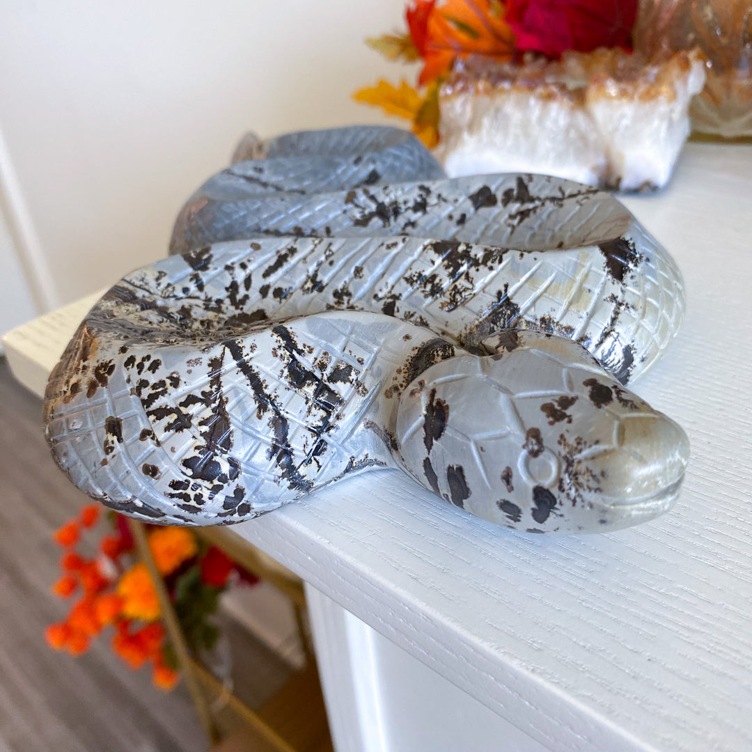 Large Picture Jasper Snake Carving
