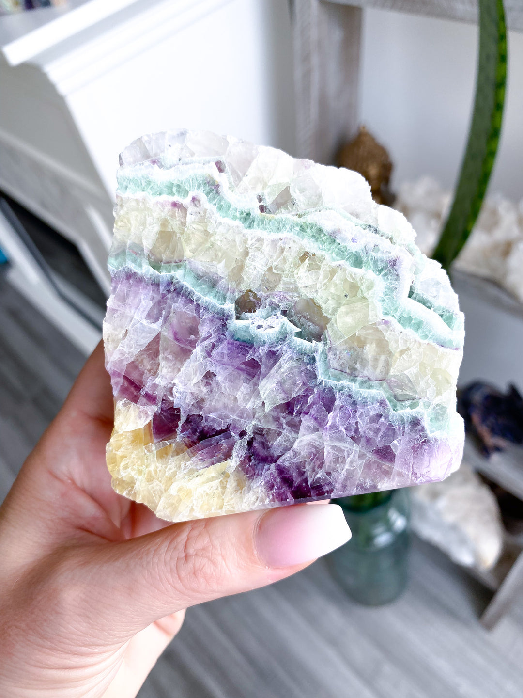 Polished Candy Rainbow Fluorite Slab 