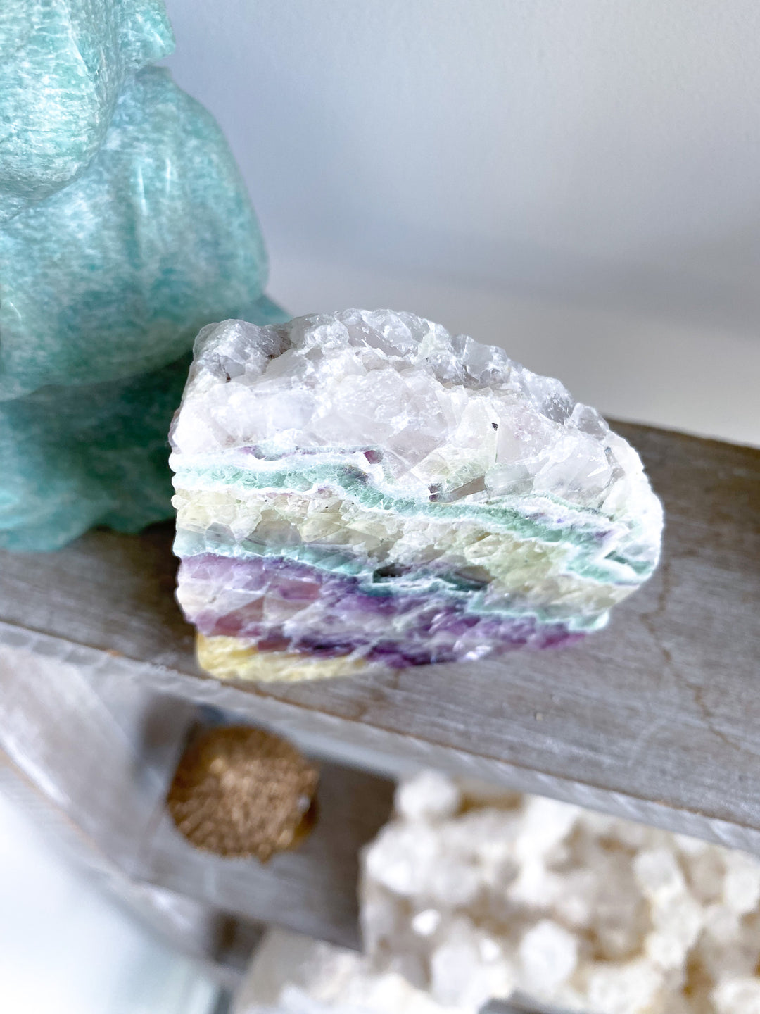 Polished Candy Rainbow Fluorite Slab 