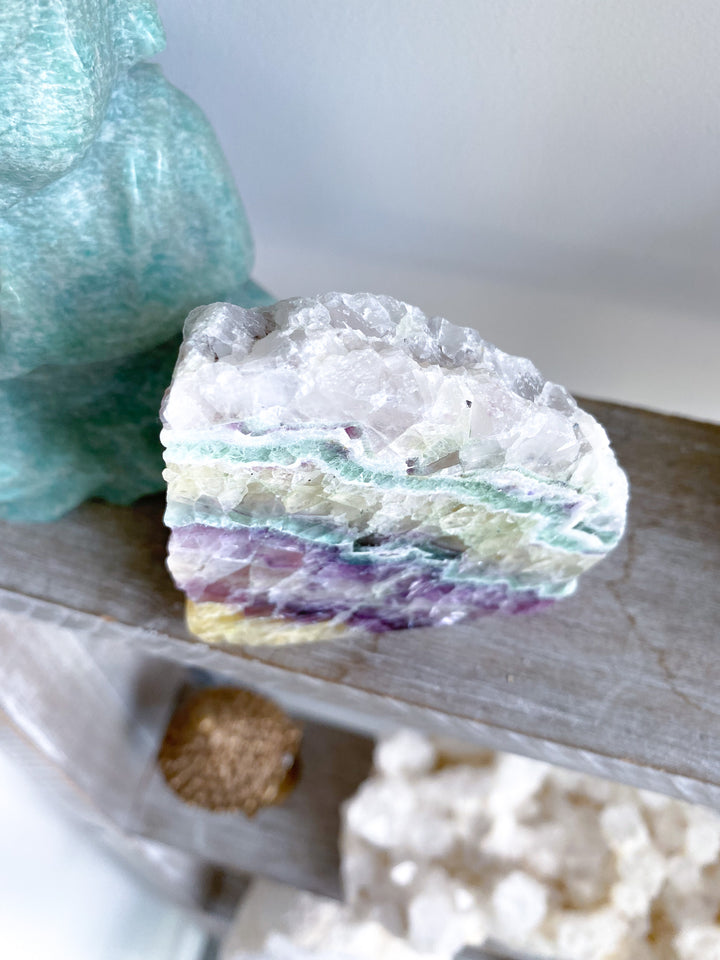 Polished Candy Rainbow Fluorite Slab 
