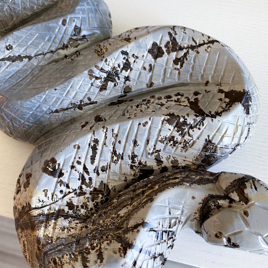 Large Picture Jasper Snake Carving