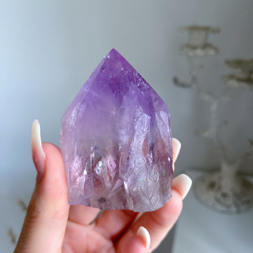 Chipped Tip Glassy Amethyst Top Polish Point #5