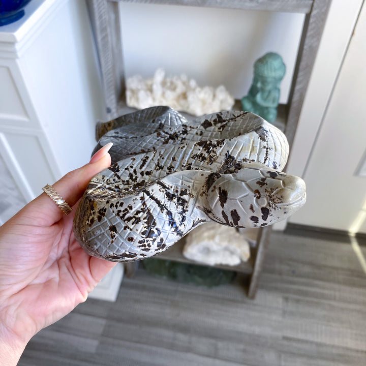 Large Picture Jasper Snake Carving