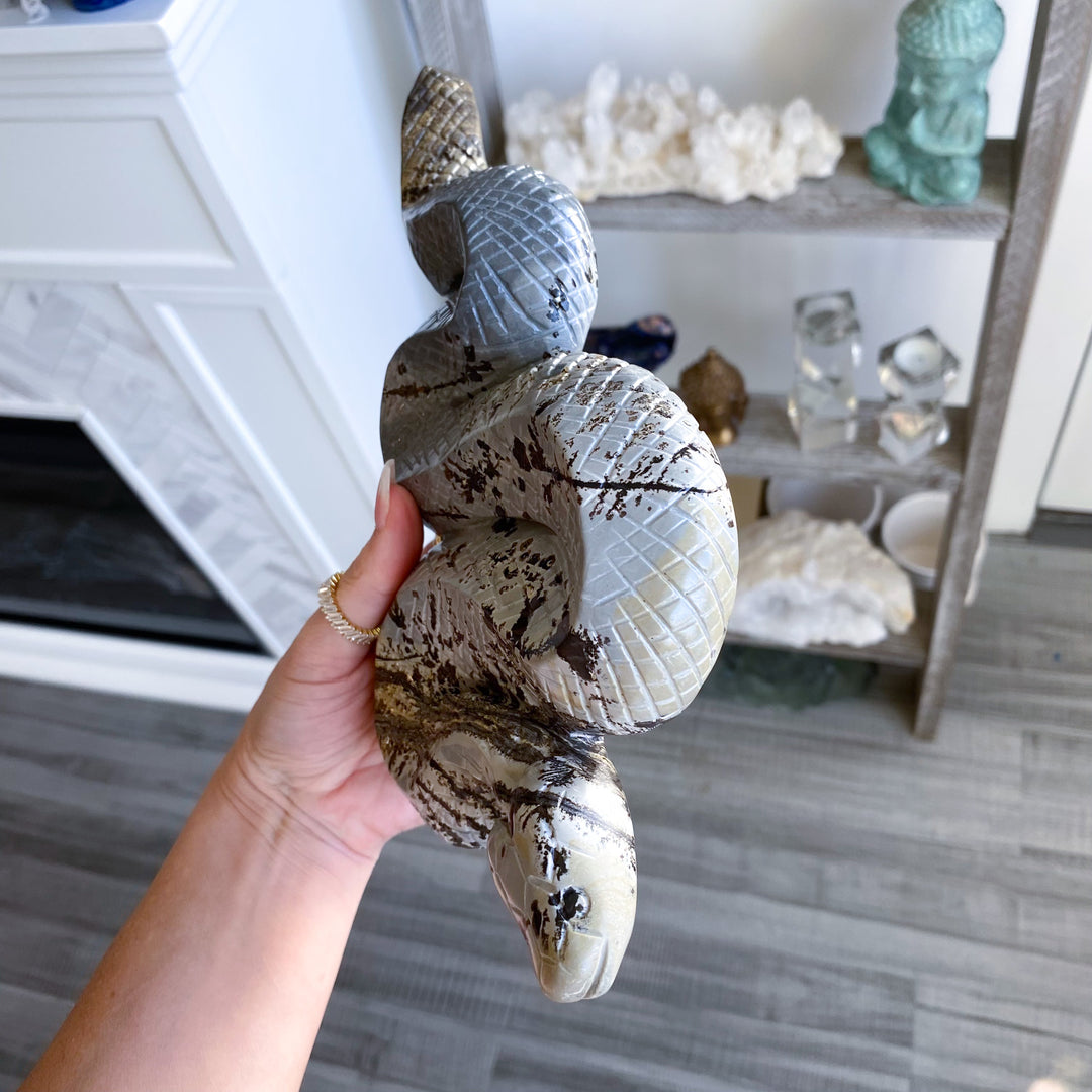 Large Picture Jasper Snake Carving