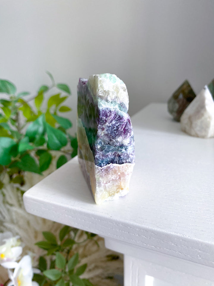 Polished Candy Rainbow Fluorite Slab 