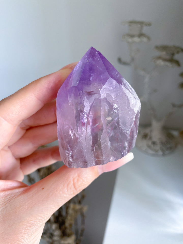 Chipped Tip Glassy Amethyst Top Polish Point #5