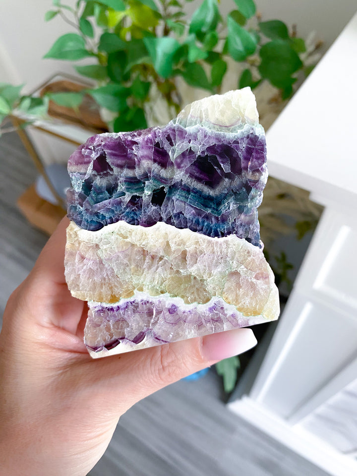 Polished Candy Rainbow Fluorite Slab 