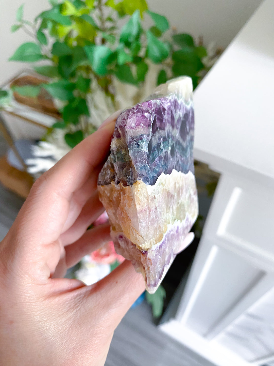Polished Candy Rainbow Fluorite Slab 