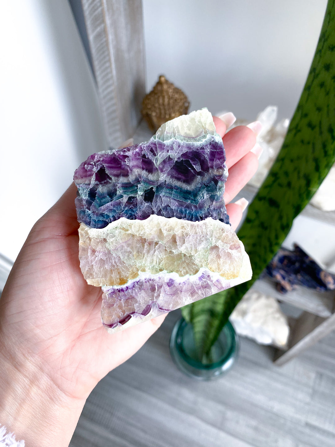 Polished Candy Rainbow Fluorite Slab 