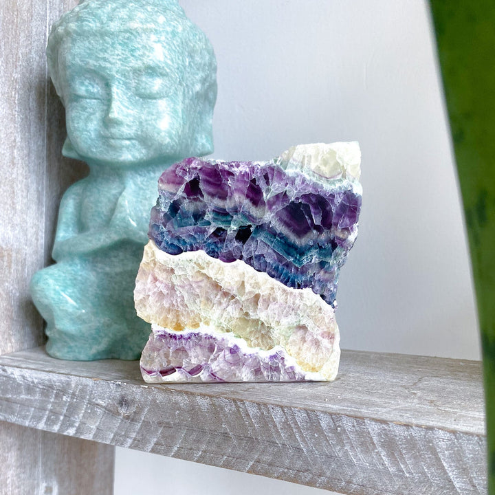 Polished Candy Rainbow Fluorite Slab 