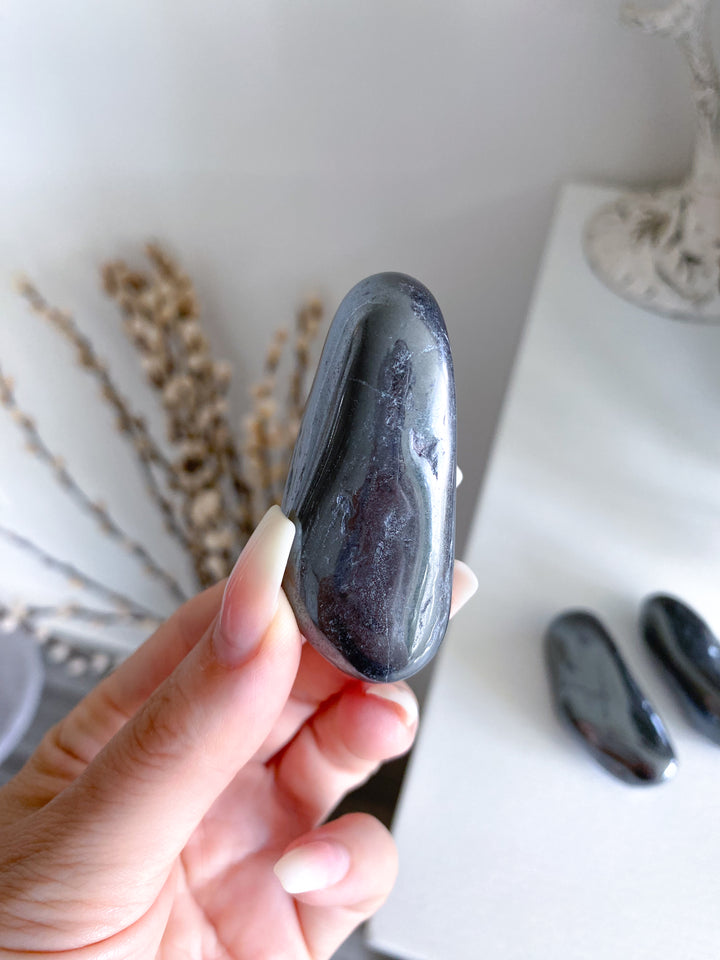 Long Hematite Pebble Stone