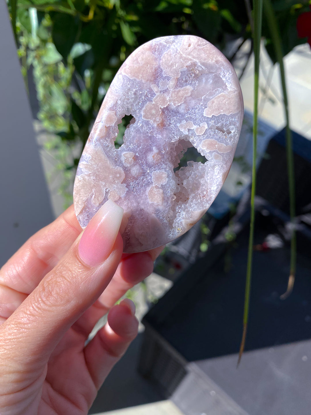 Druzy Pink Amethyst Palm #1