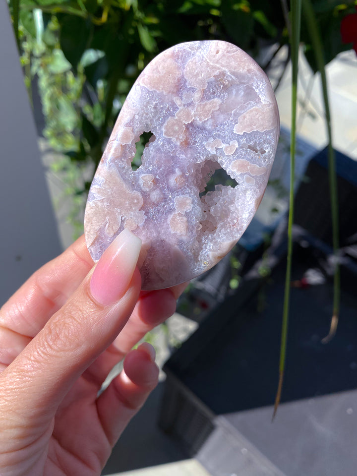 Druzy Pink Amethyst Palm #1