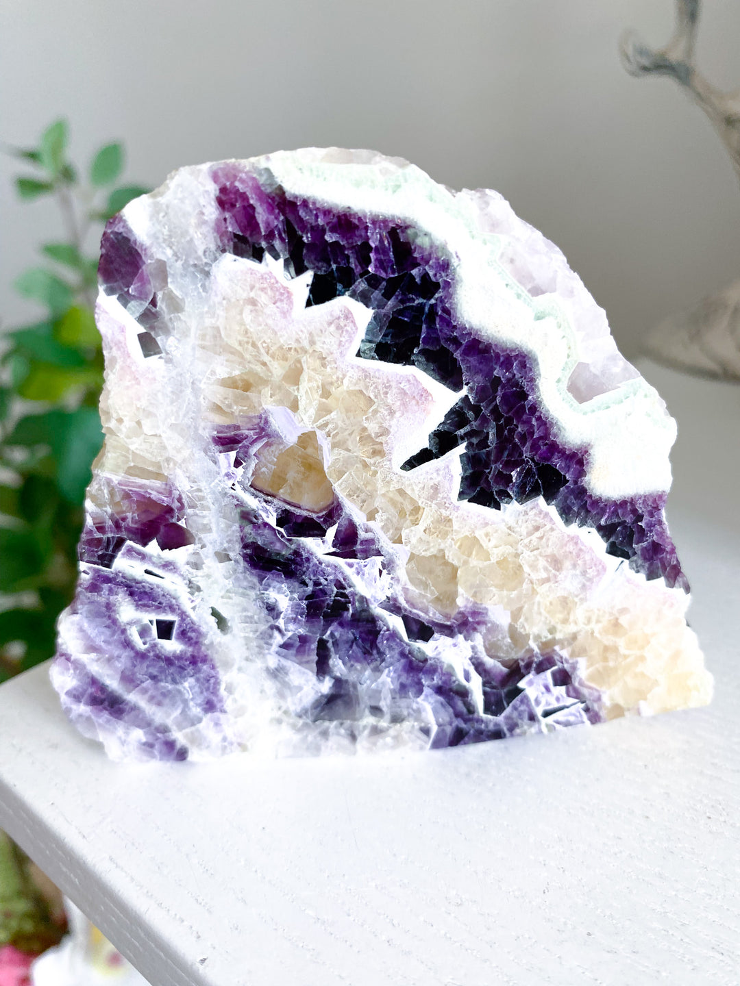 Purple Chevron Rainbow Fluorite Slab 