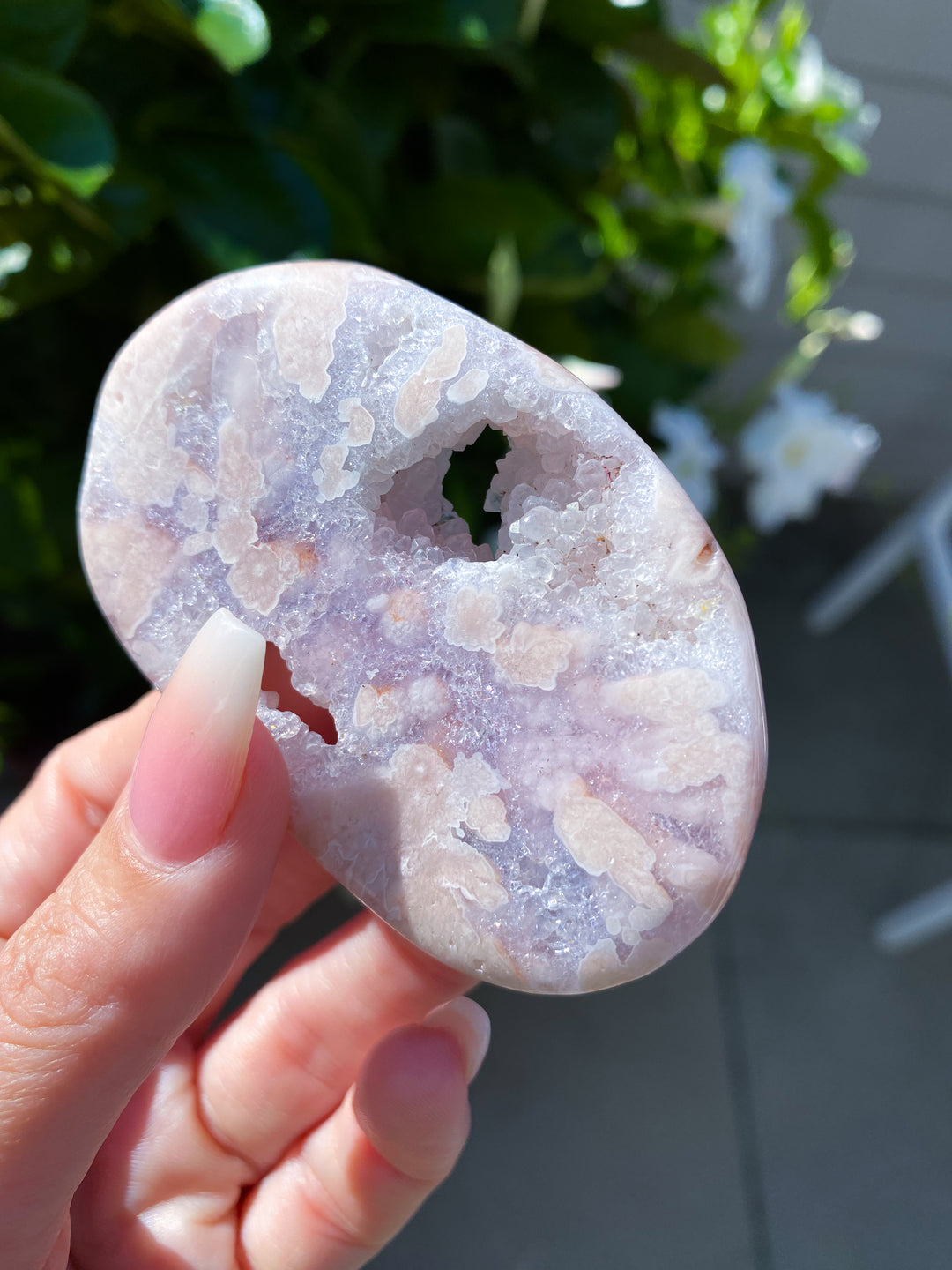 Druzy Pink Amethyst Palm #1