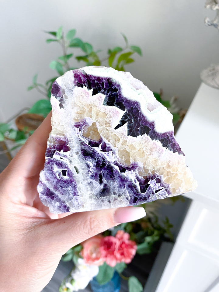 Purple Chevron Rainbow Fluorite Slab 