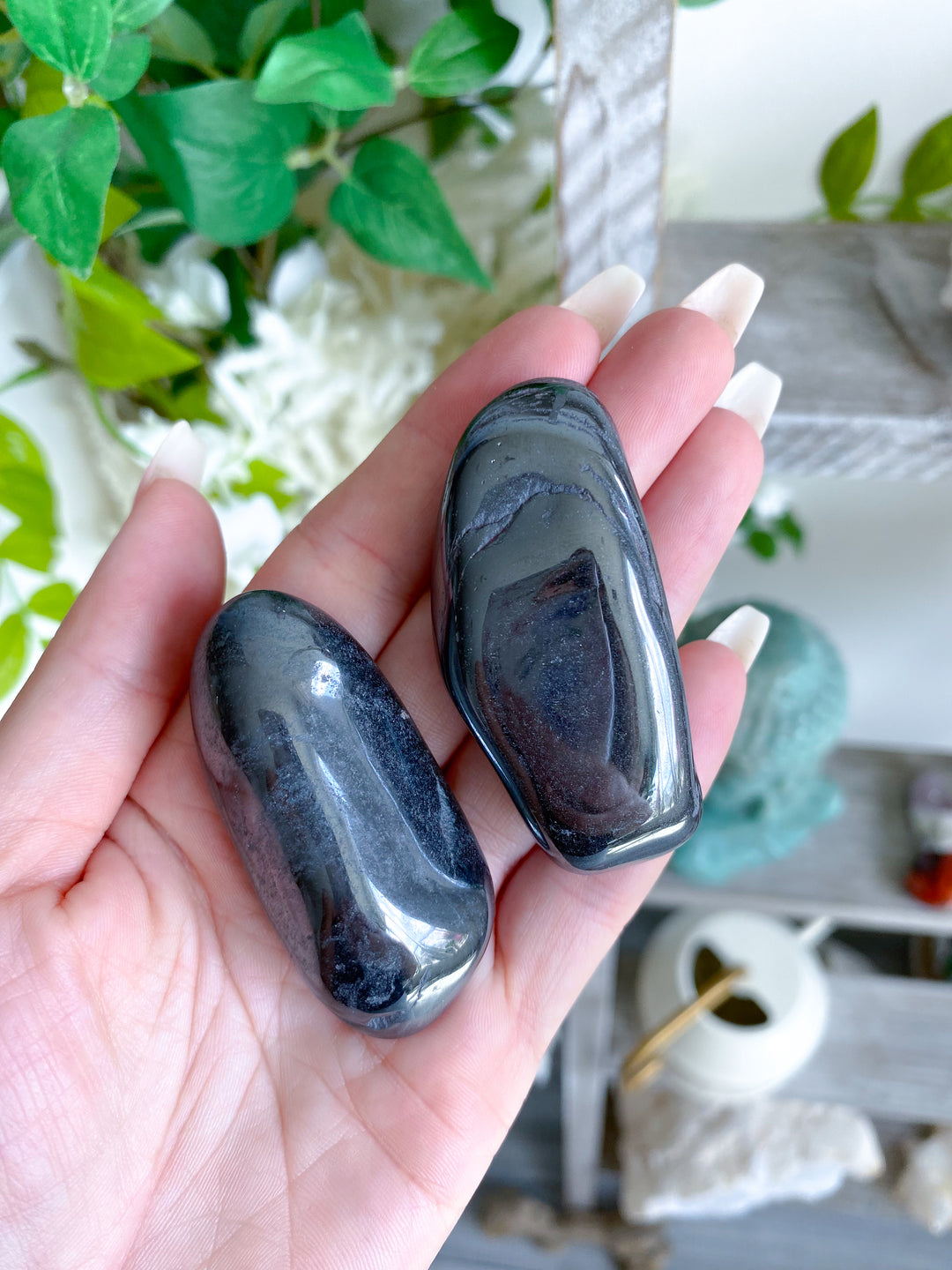 Long Hematite Pebble Stone