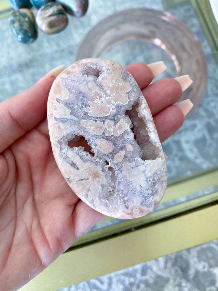 Druzy Pink Amethyst Palm #1