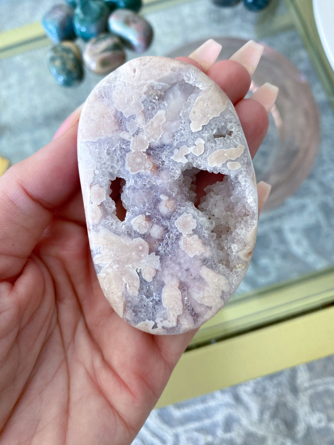 Druzy Pink Amethyst Palm #1