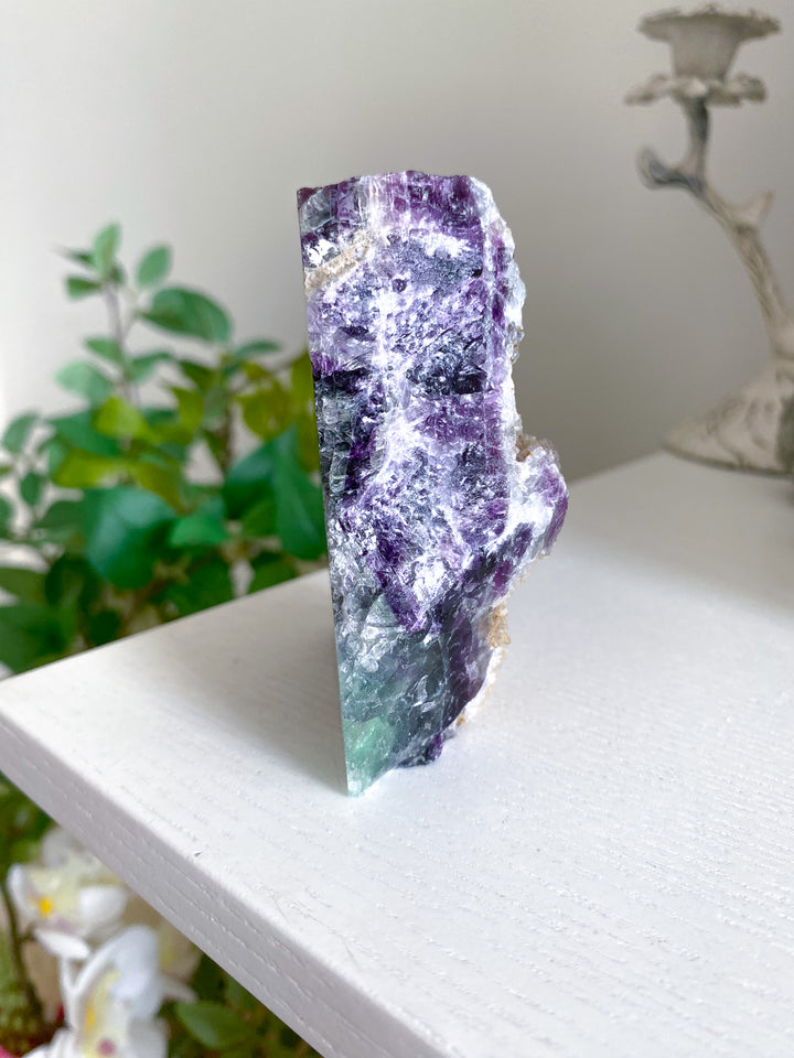 Green, Purple Fluorite Slab 