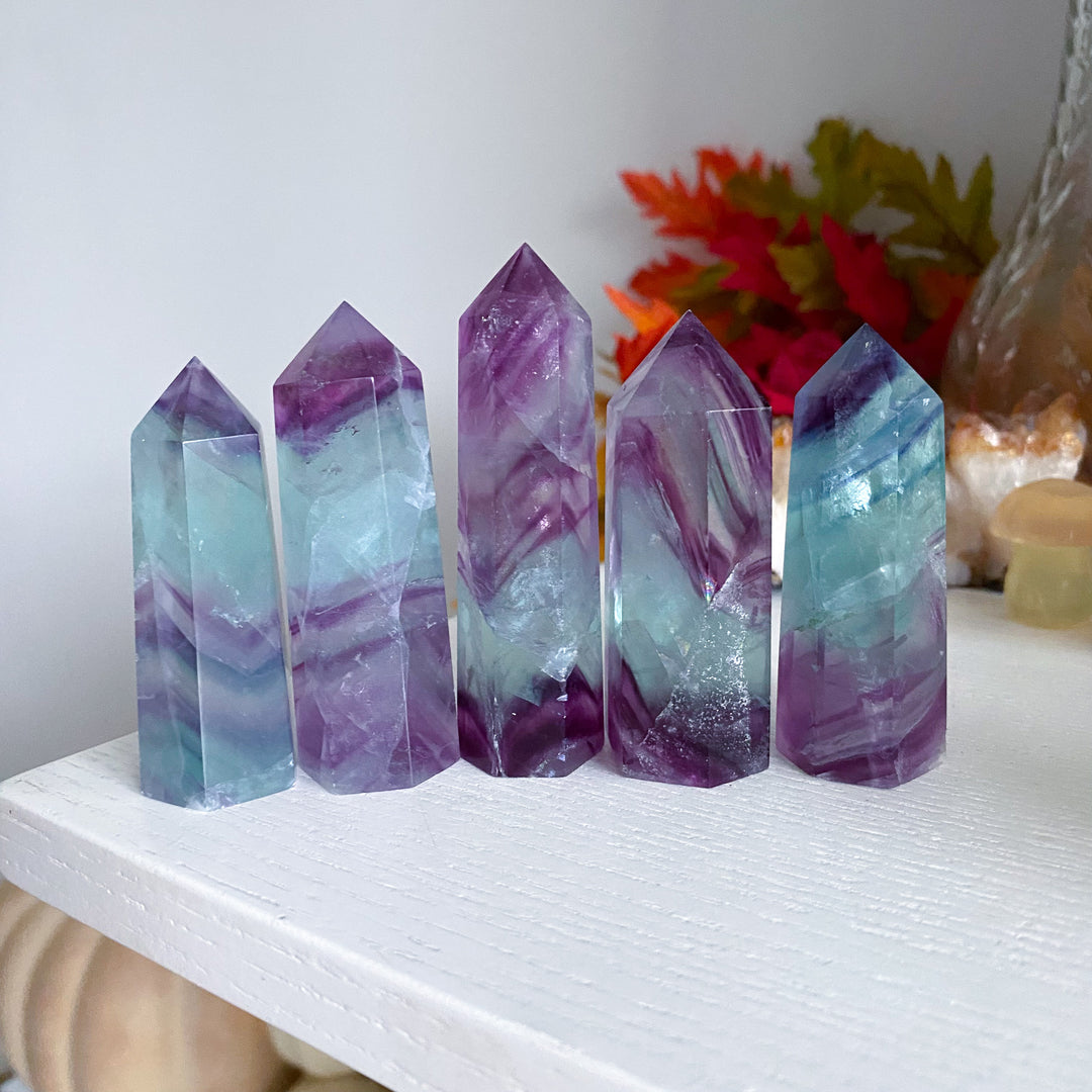 Rainbow Fluorite Tower 2.5 - 3" - Choose Your Piece