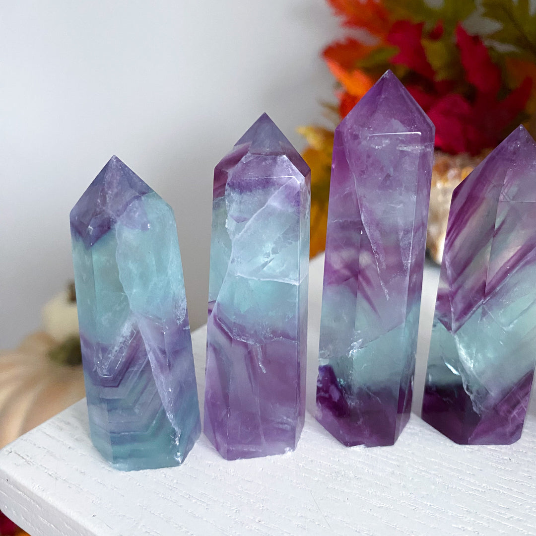 Rainbow Fluorite Tower 2.5 - 3" - Choose Your Piece