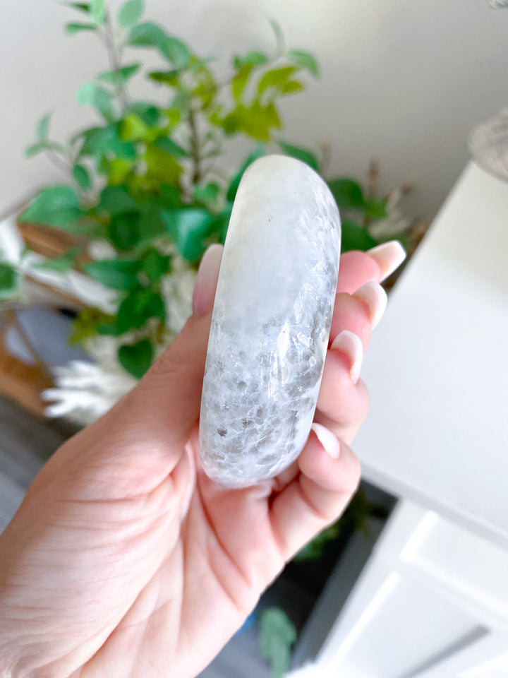 Druzy Peach, Grey Agate Moon 
