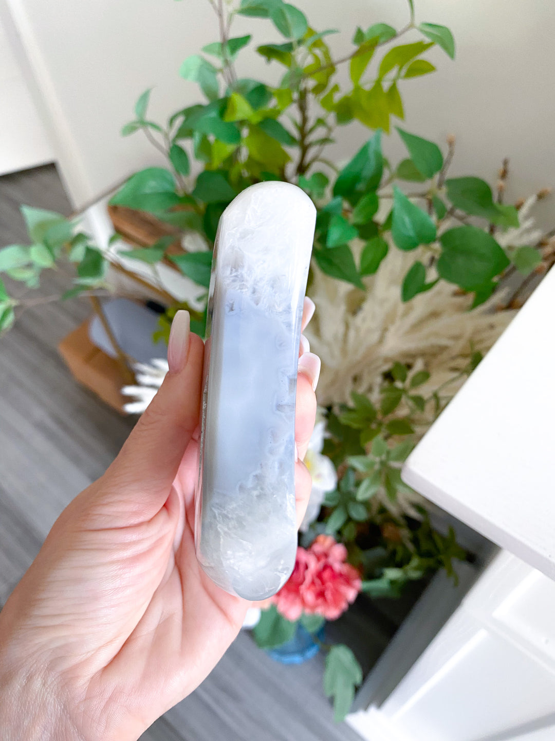 Gray Quartz Agate Moon 