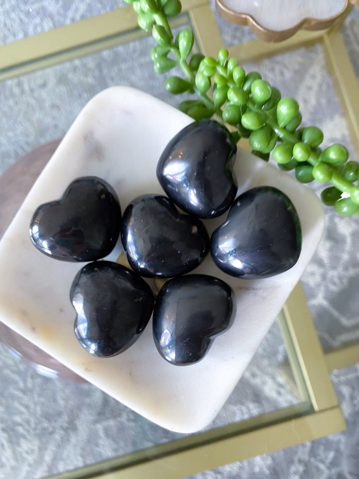 Shungite Small Puffy Heart 1"