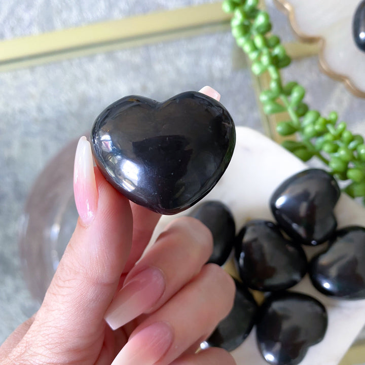 Shungite Small Puffy Heart 1"