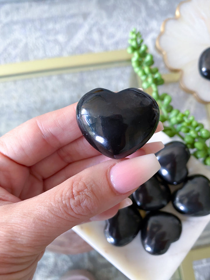 Shungite Small Puffy Heart 1"