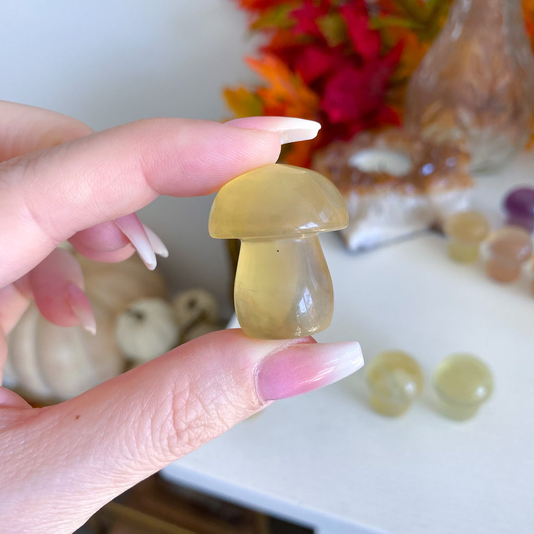 Chunky Small Yellow Fluorite Mushroom