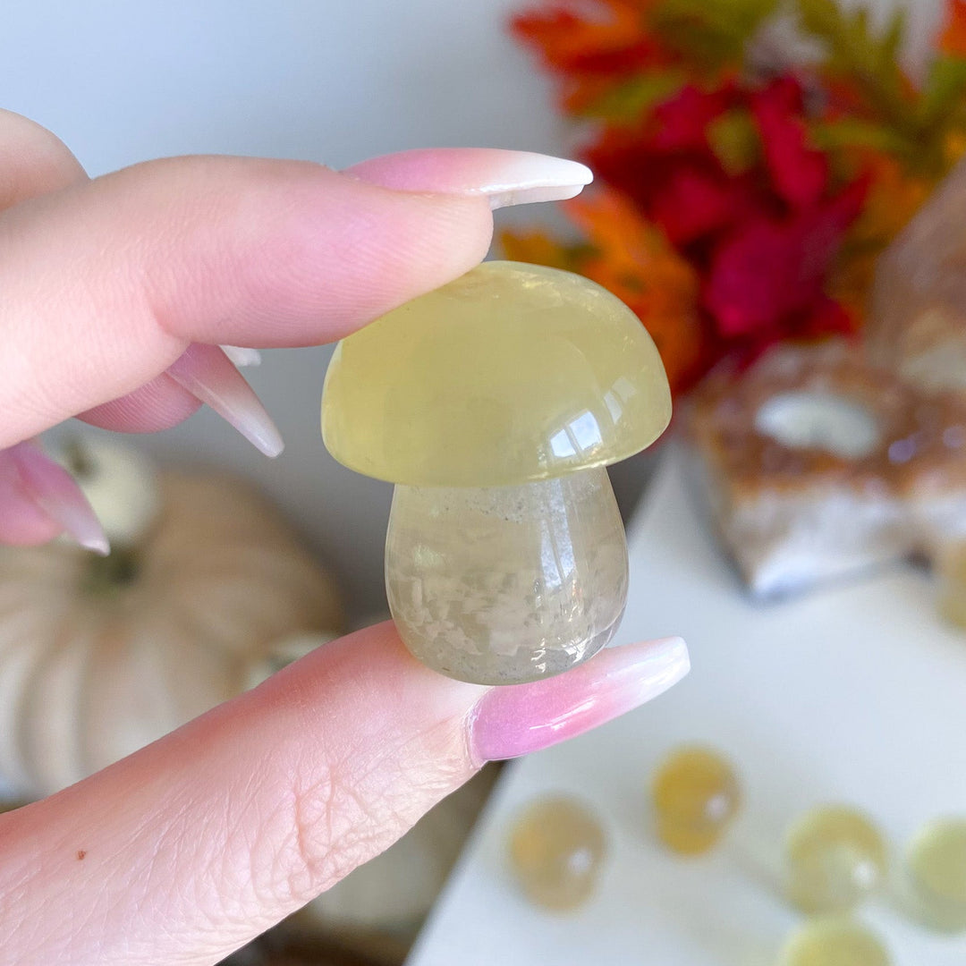 Chunky Small Yellow Fluorite Mushroom
