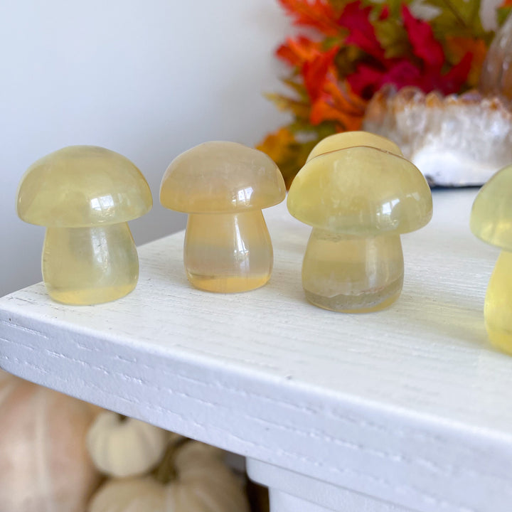 Chunky Small Yellow Fluorite Mushroom