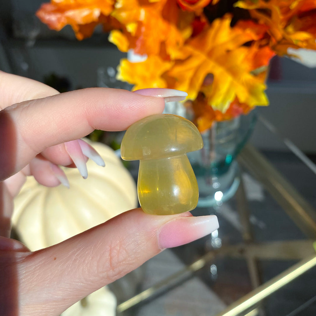 Chunky Small Yellow Fluorite Mushroom