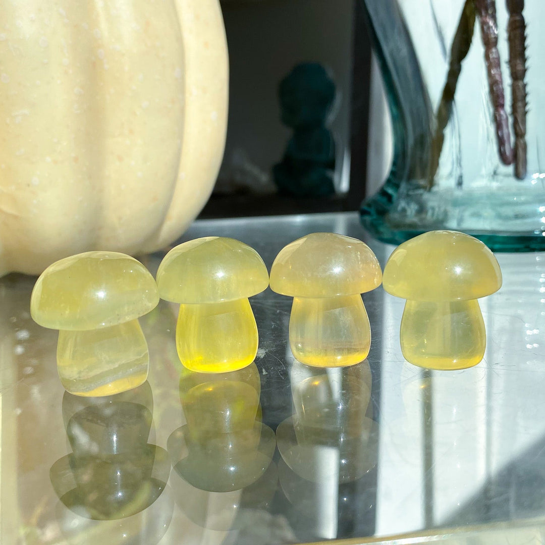 Chunky Small Yellow Fluorite Mushroom