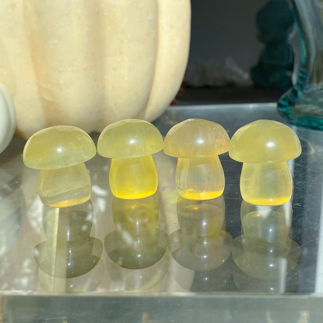 Chunky Small Yellow Fluorite Mushroom