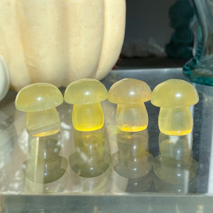 Chunky Small Yellow Fluorite Mushroom
