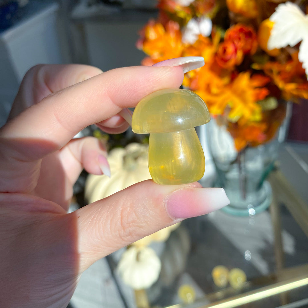 Chunky Small Yellow Fluorite Mushroom