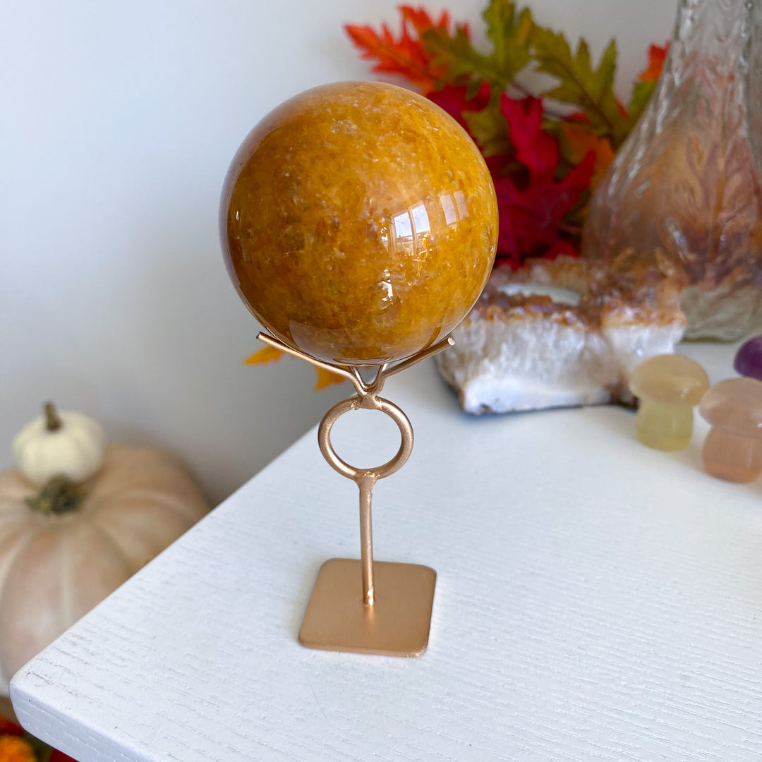 Saturated Golden Healer Quartz 2" Sphere on Stand 