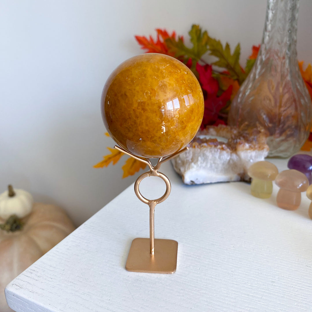 Saturated Golden Healer Quartz 2" Sphere on Stand 