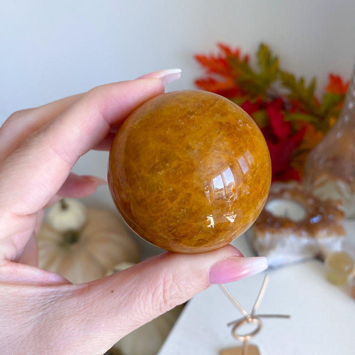 Saturated Golden Healer Quartz 2" Sphere on Stand 