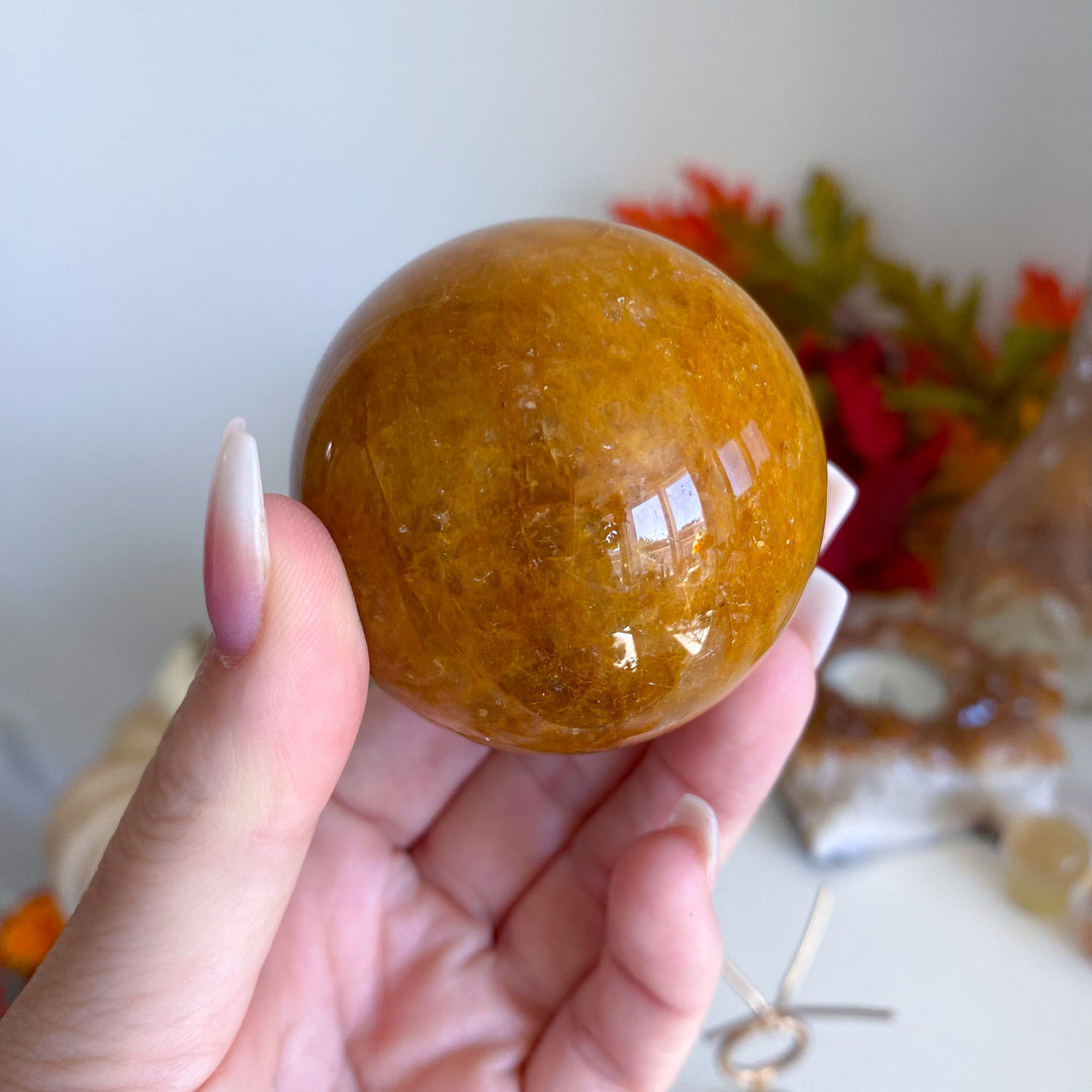 Saturated Golden Healer Quartz 2" Sphere on Stand 