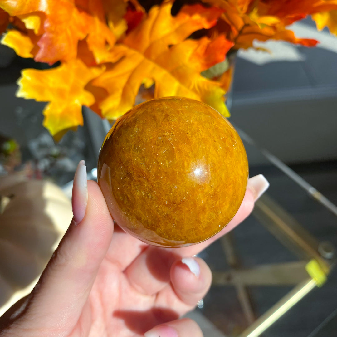 Saturated Golden Healer Quartz 2" Sphere on Stand 
