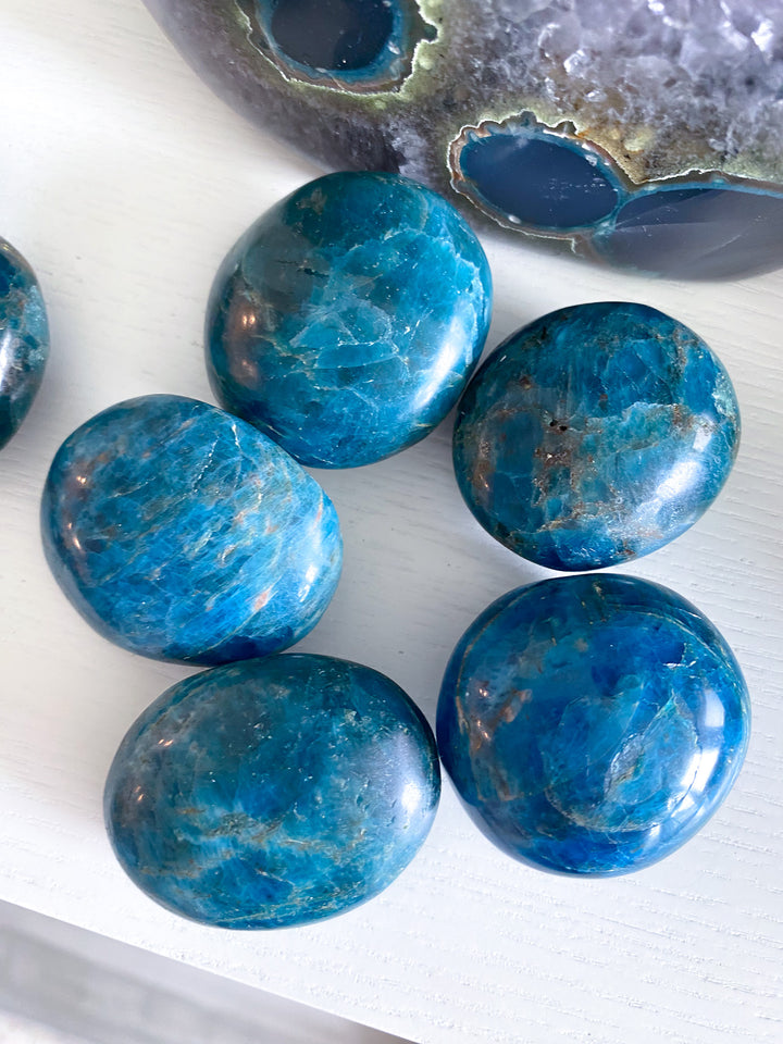 Blue Apatite Small Pebble Palm