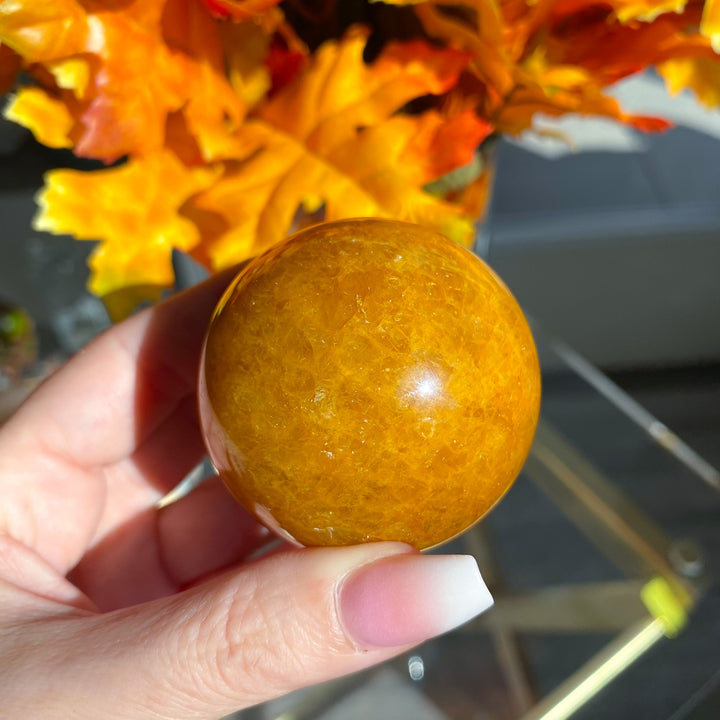 Saturated Golden Healer Quartz 2" Sphere on Stand 