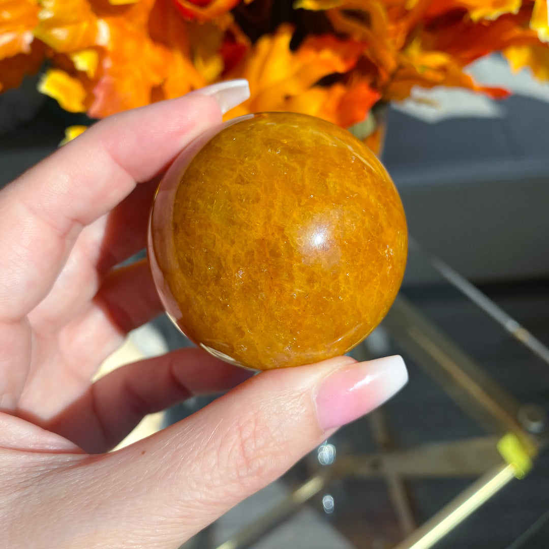 Saturated Golden Healer Quartz 2" Sphere on Stand 