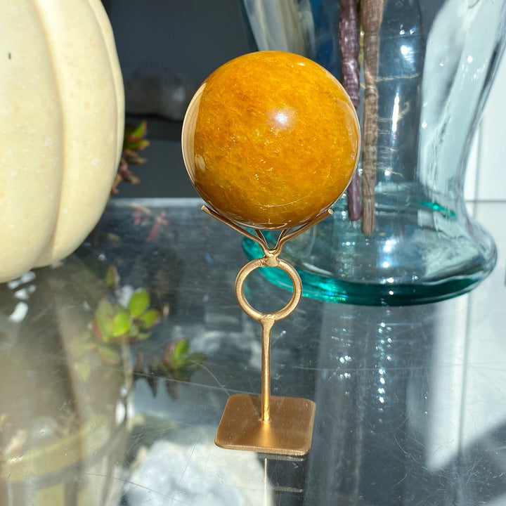 Saturated Golden Healer Quartz 2" Sphere on Stand 